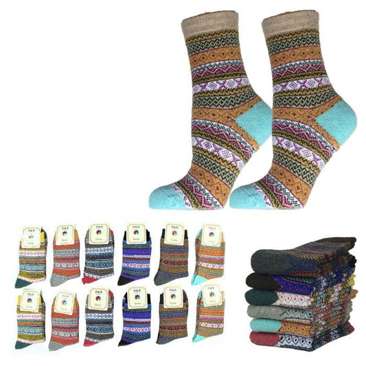 Cozy Nordic Knit Rabbit-Hair Socks