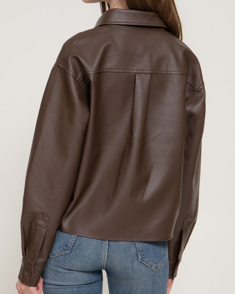 Faux Leather Shirt