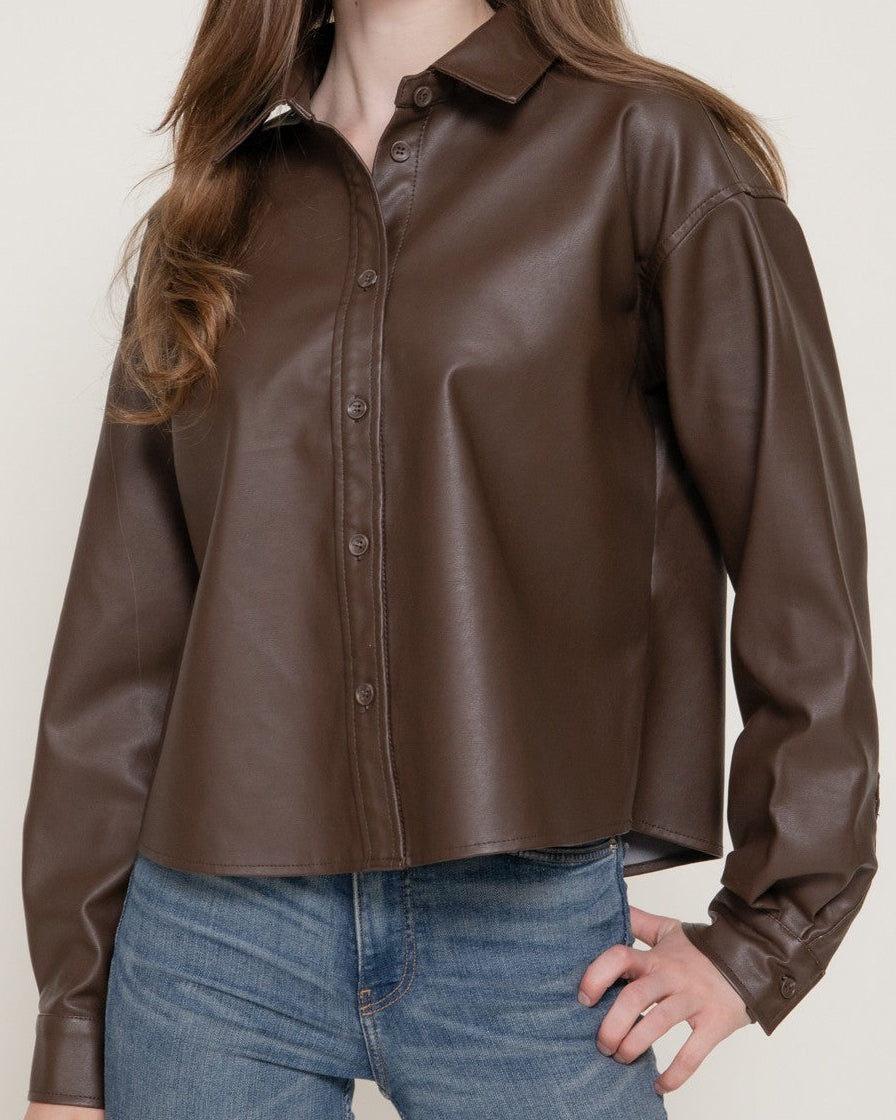 Faux Leather Shirt
