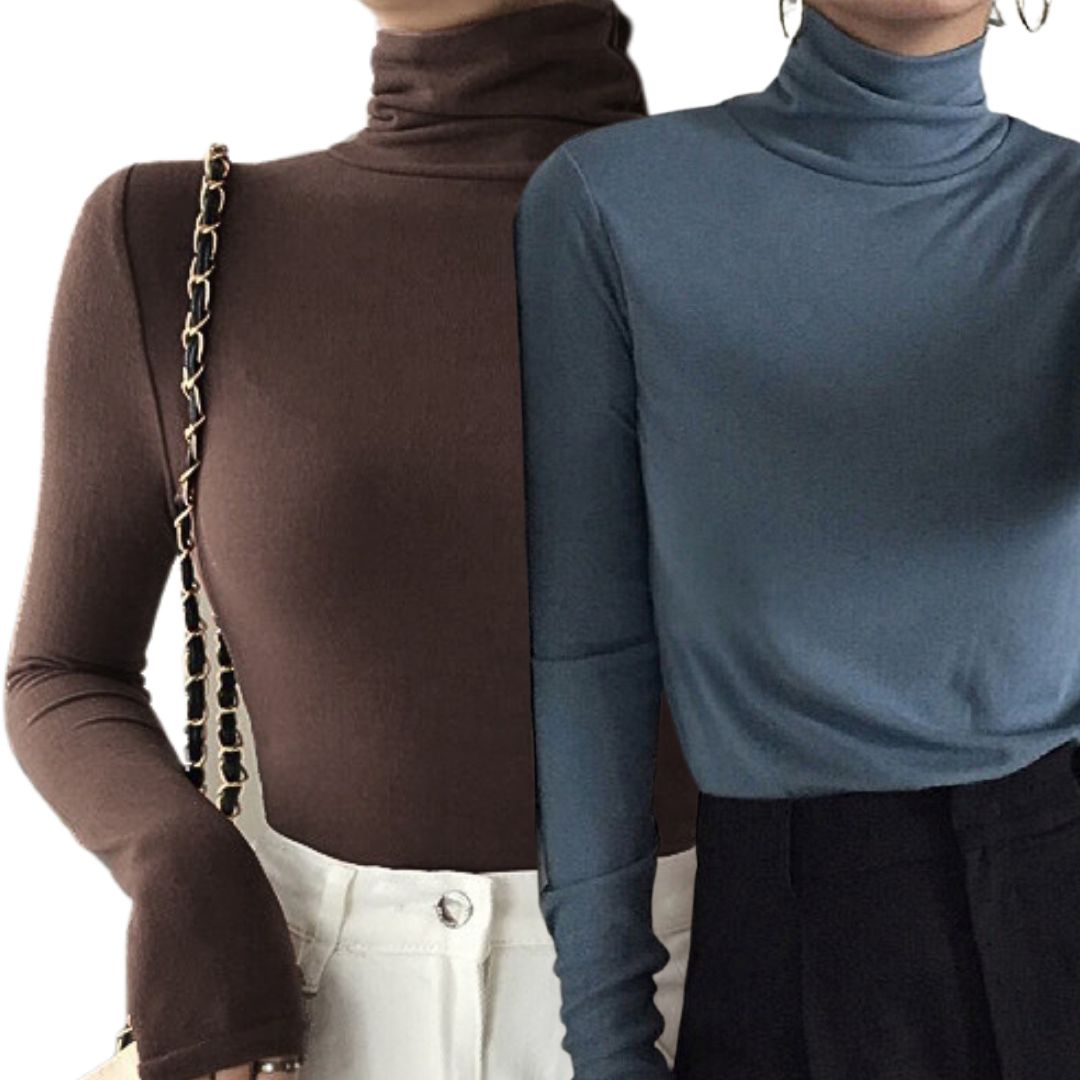 Basic Cotton Blend Turtleneck