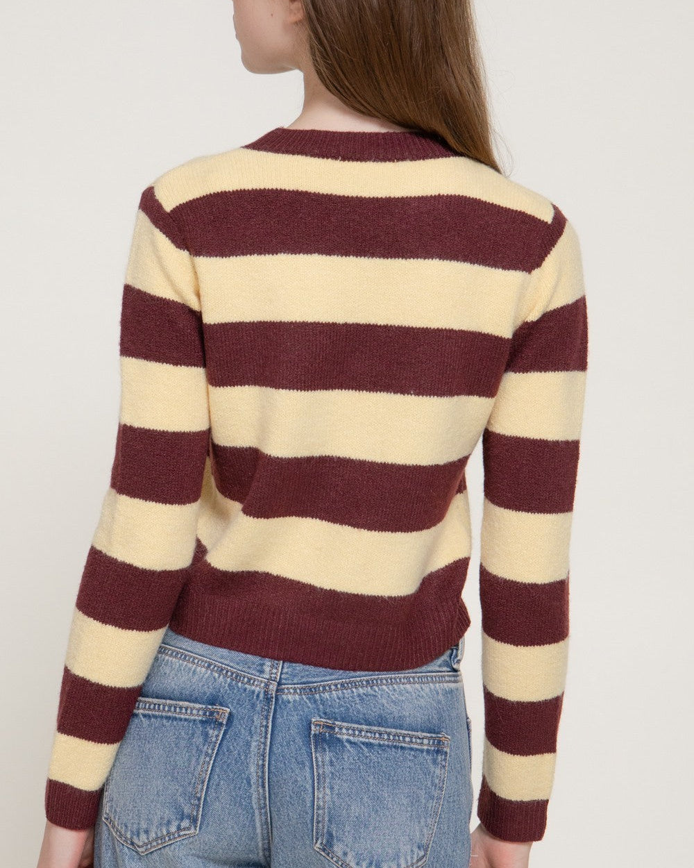 Merlot & Butter Yellow Stripe Sweater