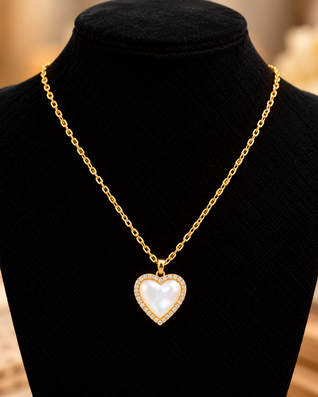 Gold Heart Pendant Necklace | Stainless Steel