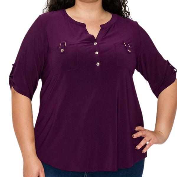 Plus Size 3/4 Sleeve Top