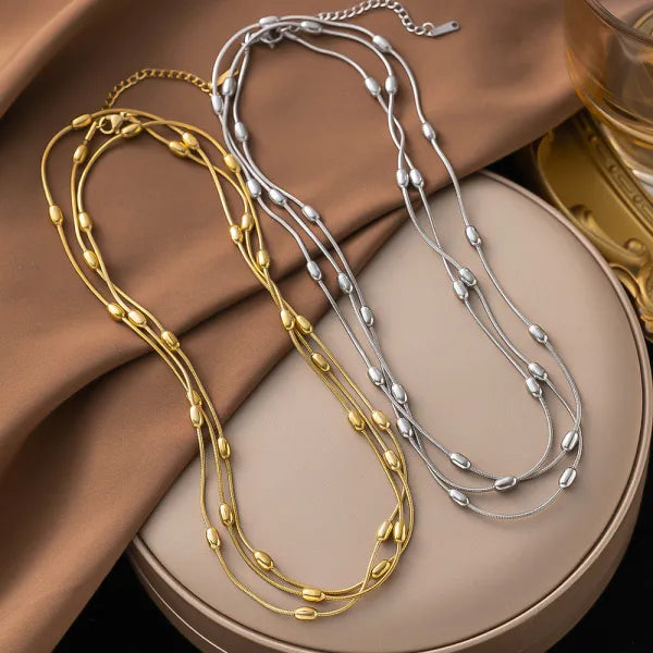 Endless Current Multi-Layer Stainless Steel Necklace