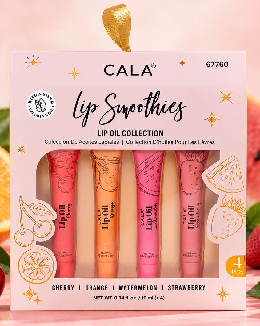 CALA Lip Smoothies Lip Oil Gift Set | 4 Fruity Flavors