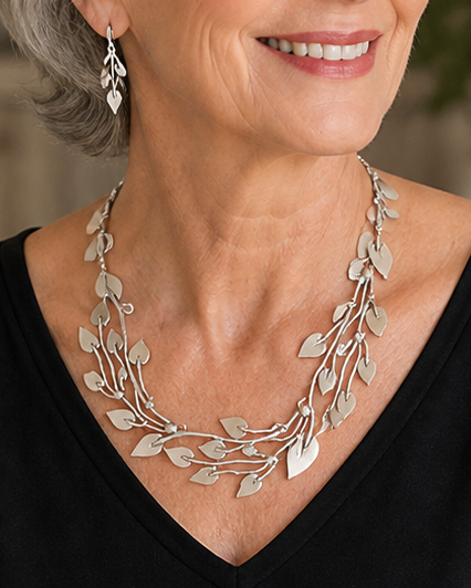 Silver Vine Statement Necklace
