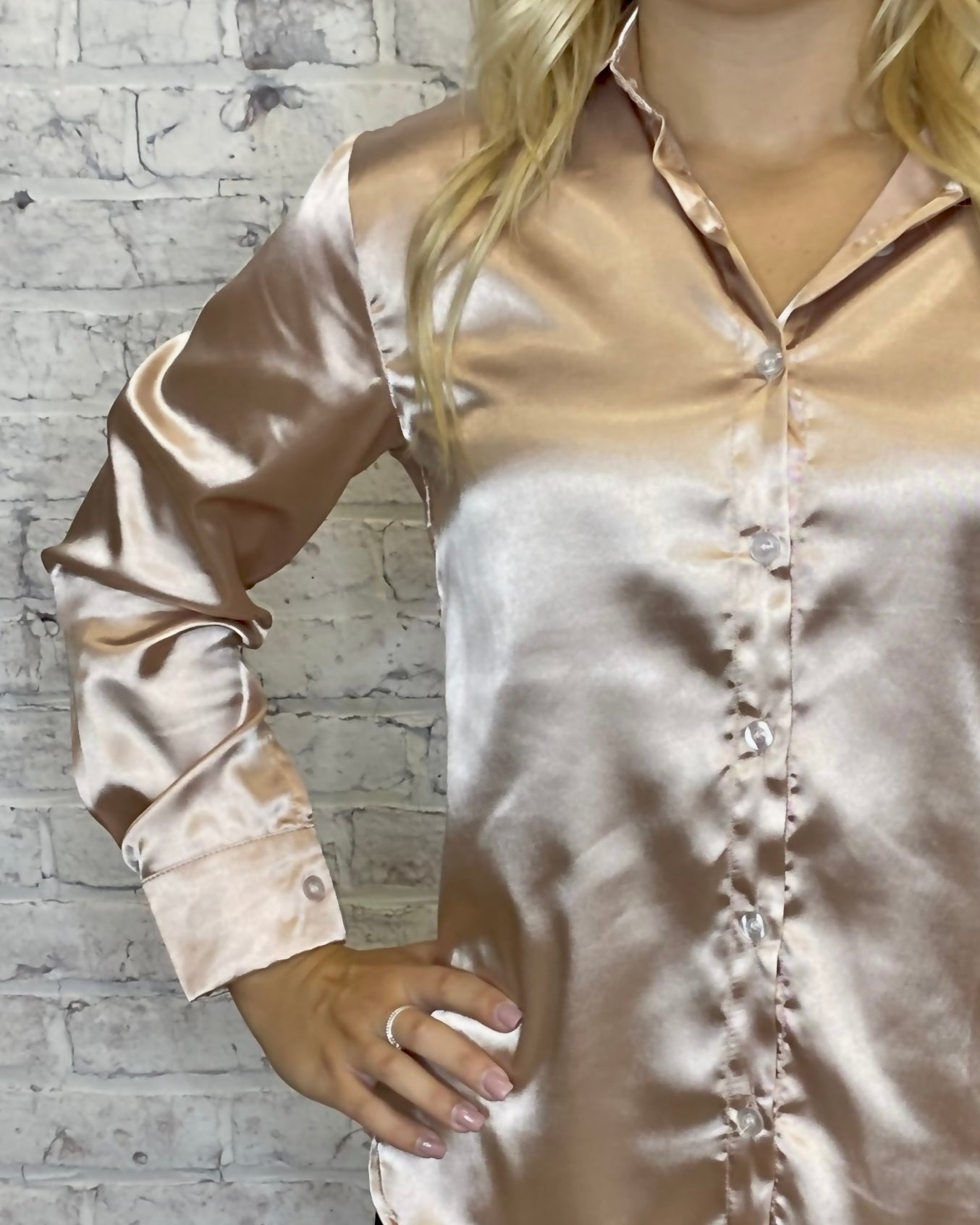 Satin Button Up