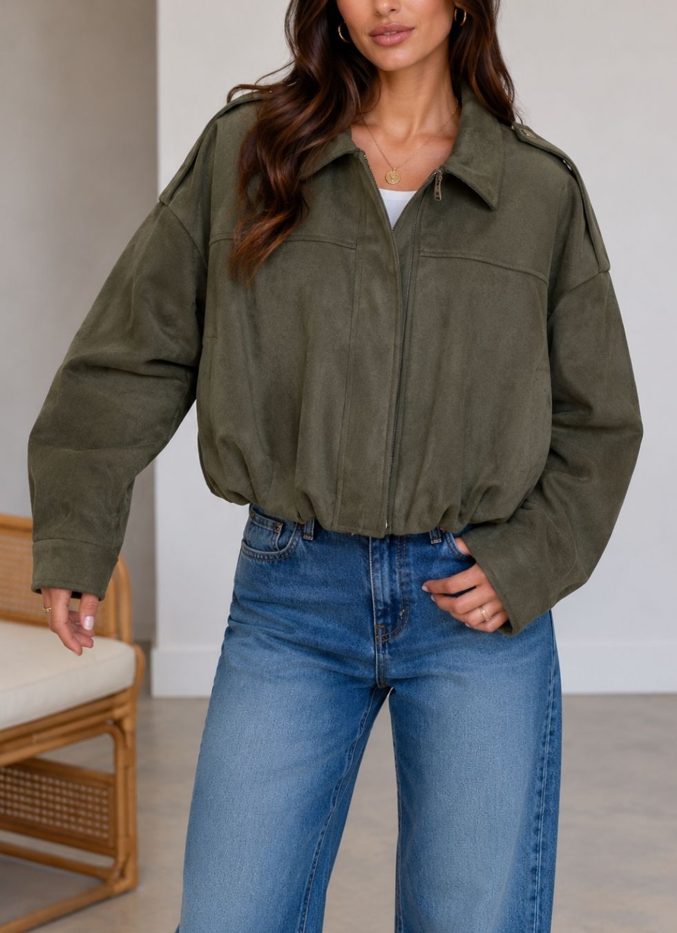Soft Landing Faux Suede Jacket