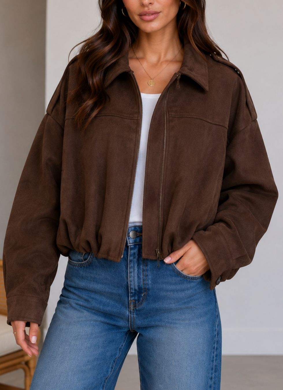 Soft Landing Faux Suede Jacket