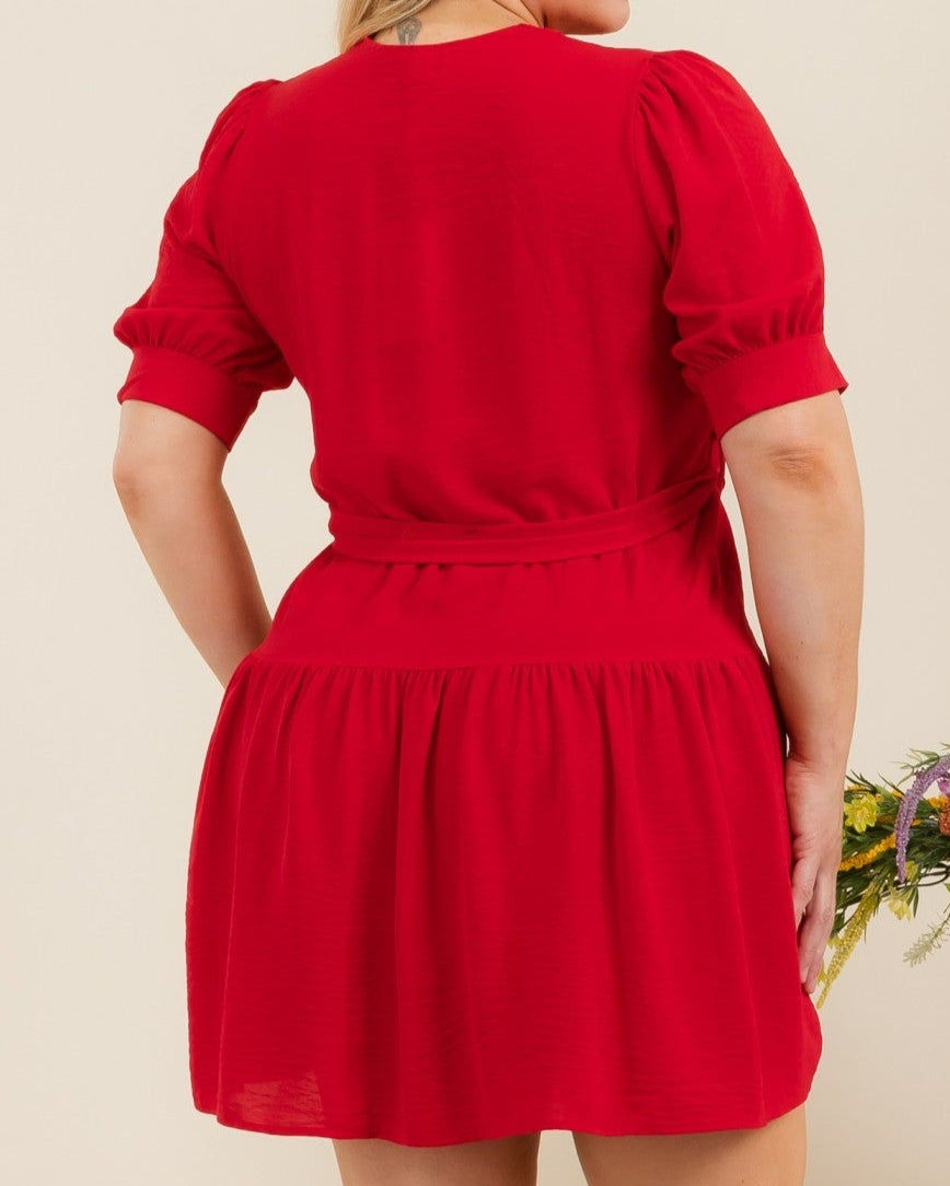 Crimson Charm Short Dress
