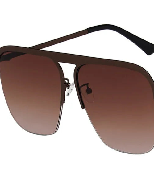 Women’s Retro Half Frame Gradient Sunglasses