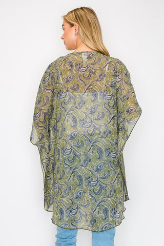 Chiffon Printed Kimono Cardigan