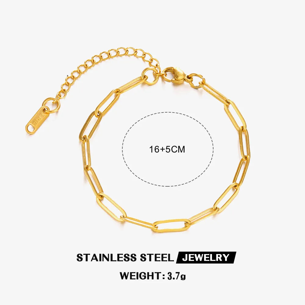 Stainless Steel Paperclip Chain Bracelet