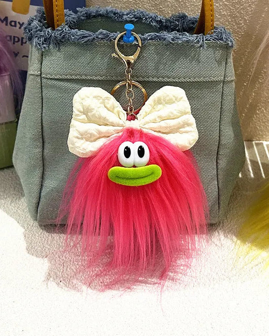 Wild Hair Bow Doll Keychain