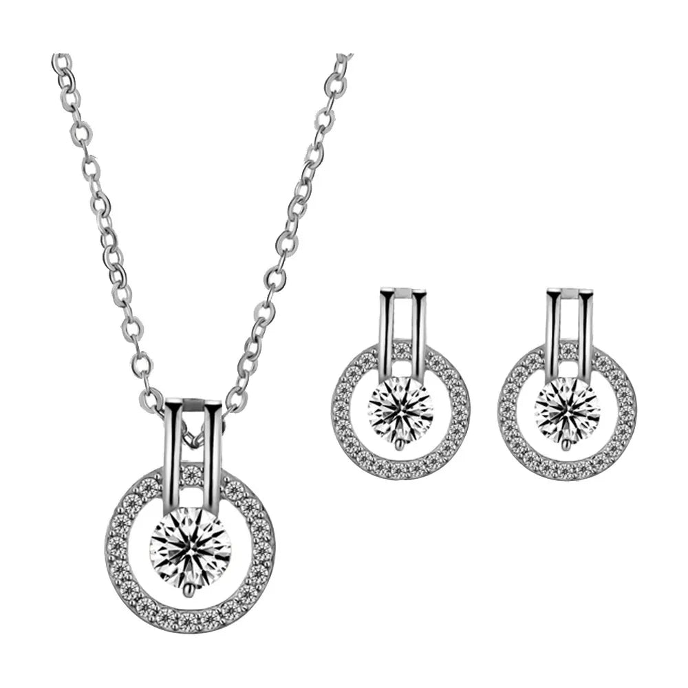 Halo Necklace and Earring set