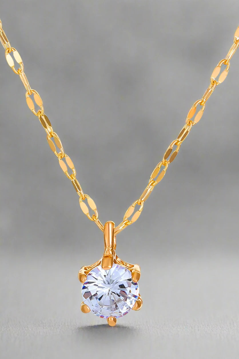 6 Prong Cubic Zirconia Necklace