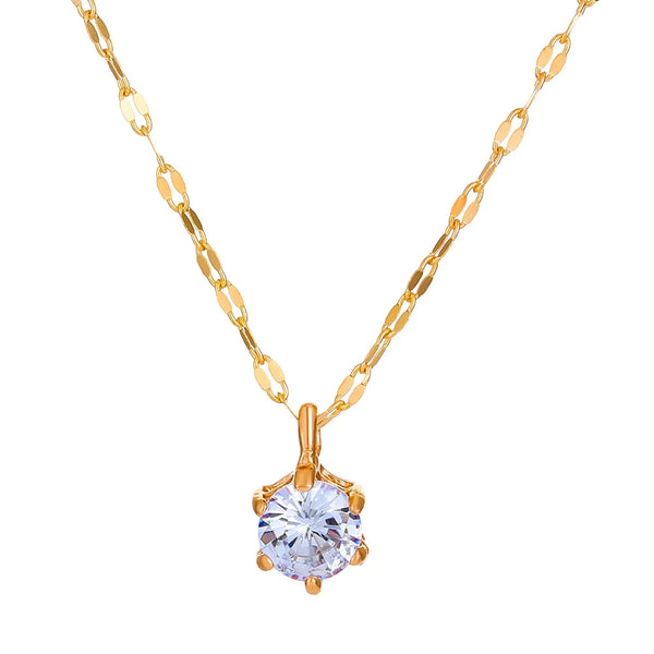 6 Prong Cubic Zirconia Necklace