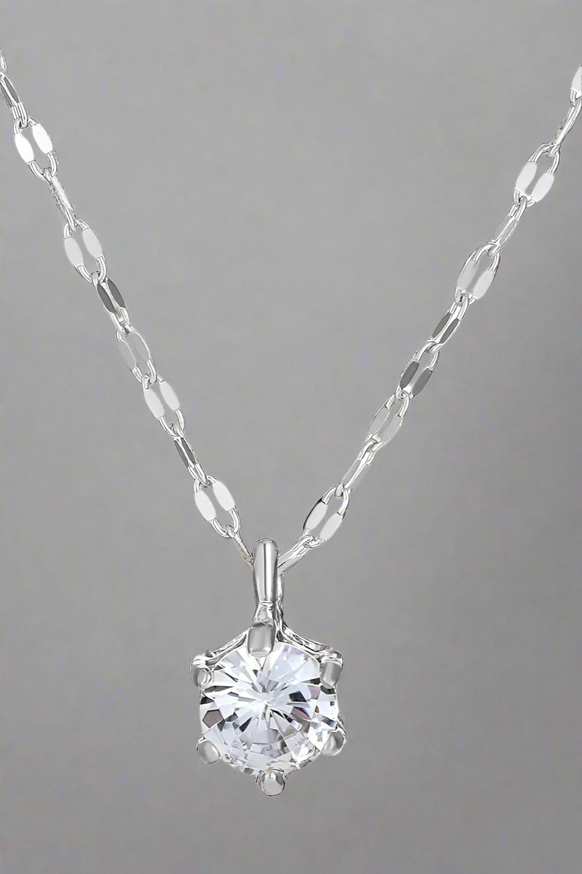 6 Prong Cubic Zirconia Necklace