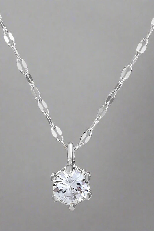 6 Prong Cubic Zirconia Necklace