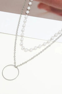 Pearl and Circle Necklace