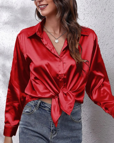 Satin Button Up