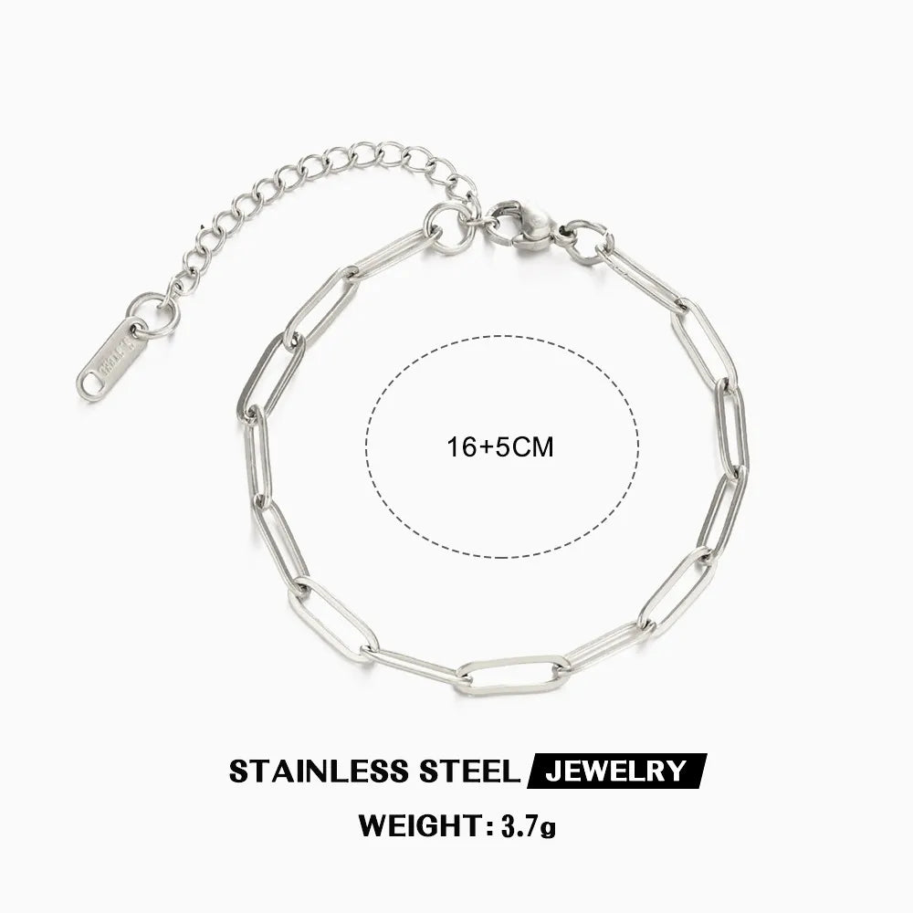Stainless Steel Paperclip Chain Bracelet