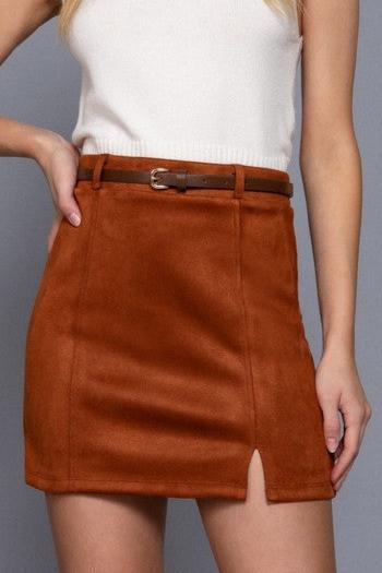 Faux Suede Mini Skirt