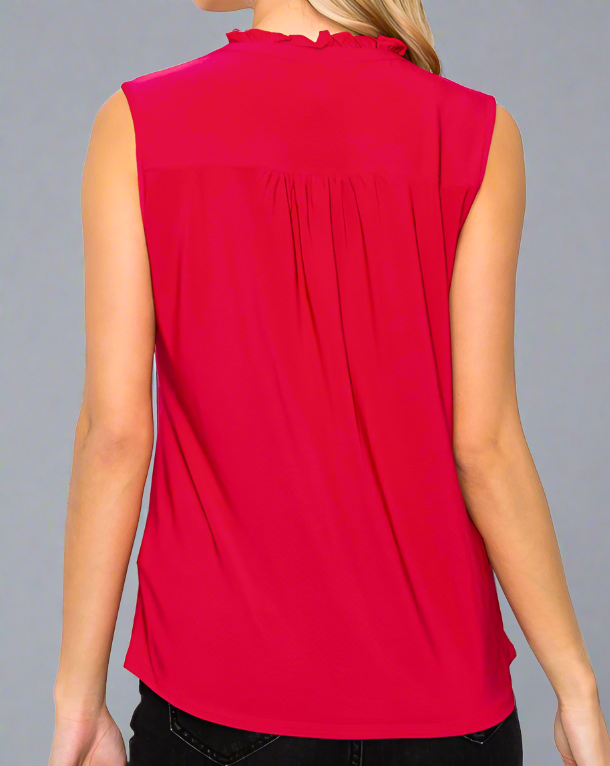 Mandarin Collar Sleeveless Top