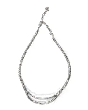 Layered Curve Silver Necklace