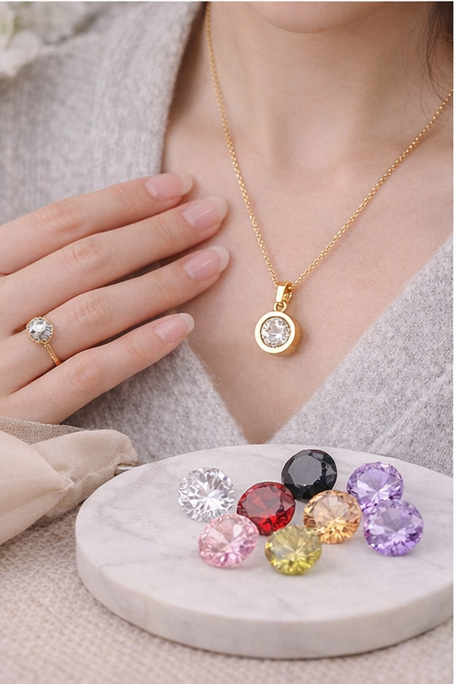 Interchangeable Crystal Pendant Necklace