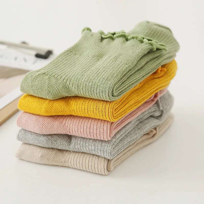 Sweet Ruffle Top Rib Sock
