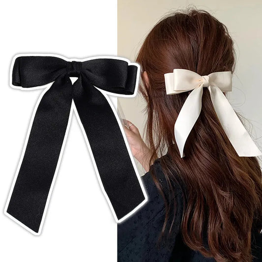 Satin Hair Bow With Barrett