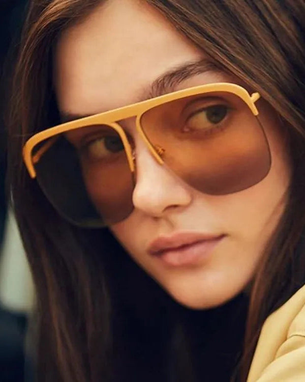 Women’s Retro Half Frame Gradient Sunglasses