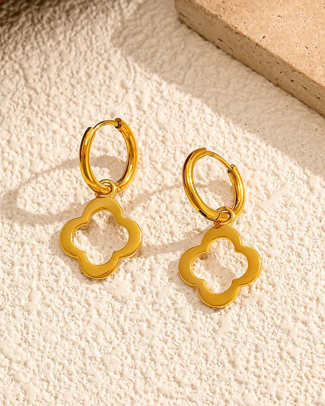 Open Clover Stainless Steel Earrings