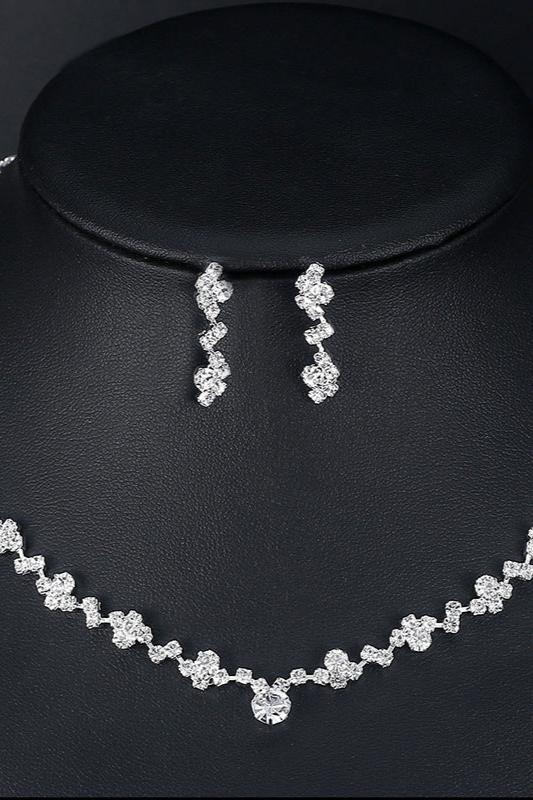 Diamond Clusters Necklace and Earring Set