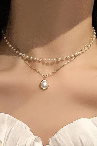 Double Pearl Necklace