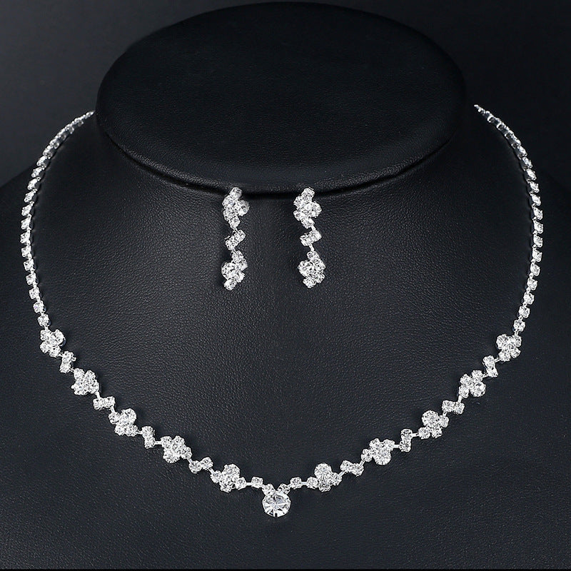 Diamond Clusters Necklace and Earring Set