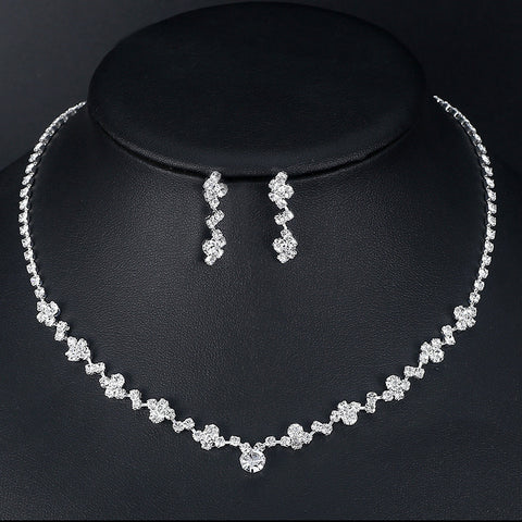 Diamond Clusters Necklace and Earring Set
