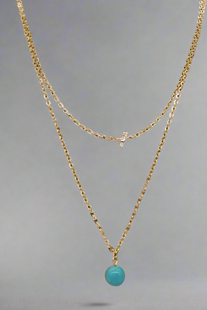 Double Chain Necklace with Pendant