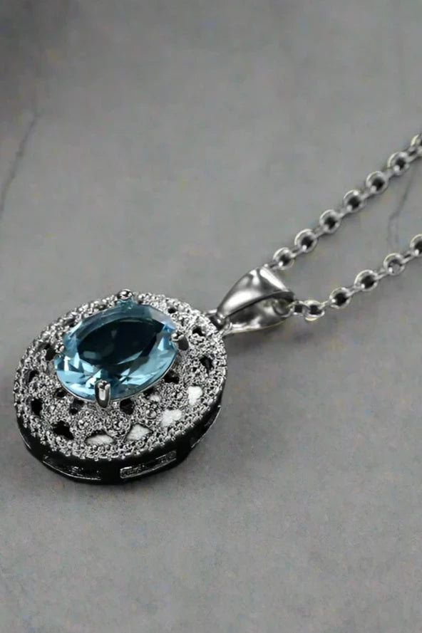 Topaz Blue Cubic Zirconia Necklace