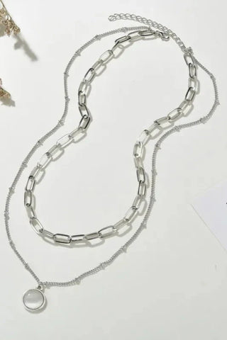 Opal Double Chain Necklace