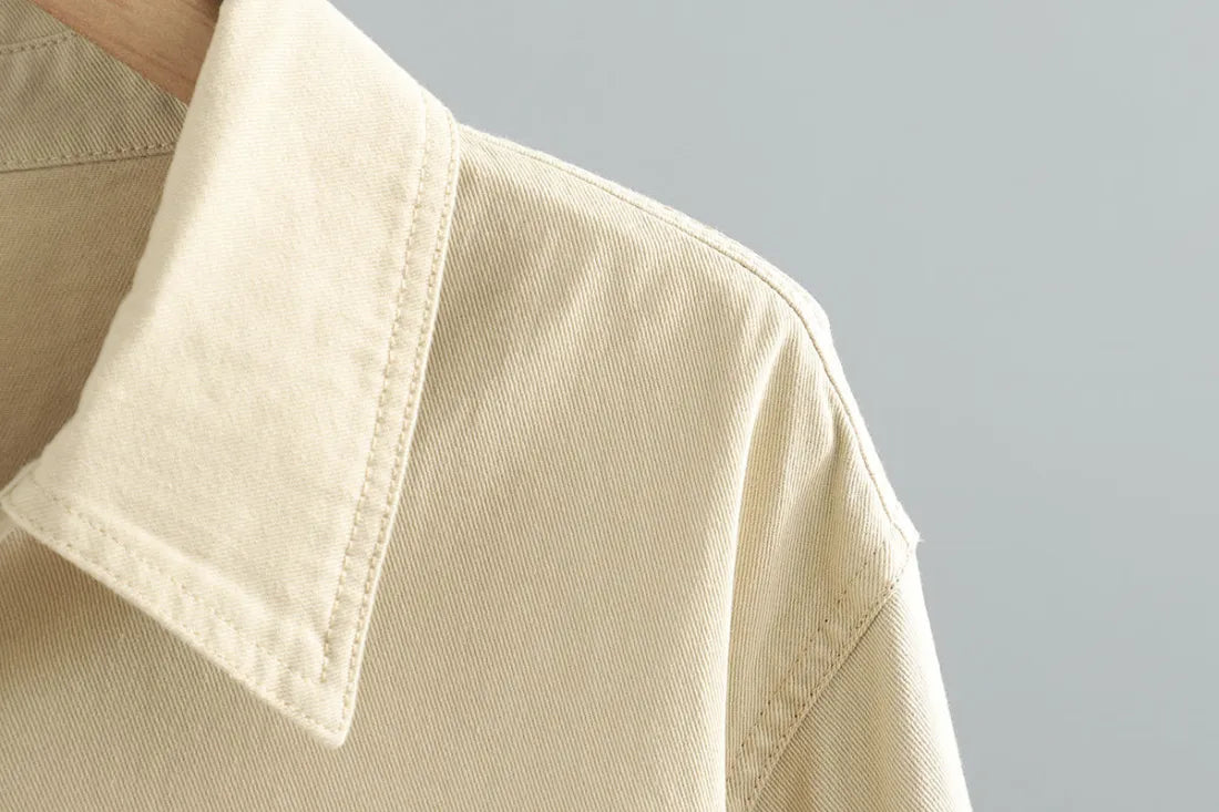 Easy Cotton Snap Shirt Jacket Petite Length