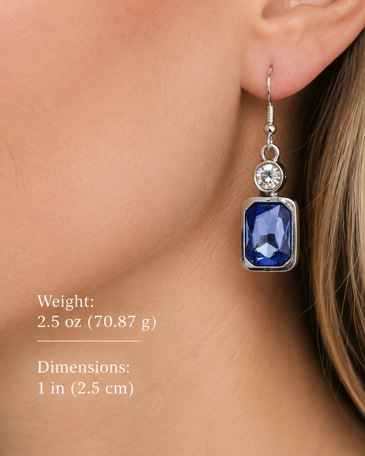 Midnight Sapphire Crystal Drop Earrings