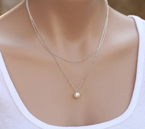 Double Chain Necklace with Pendant