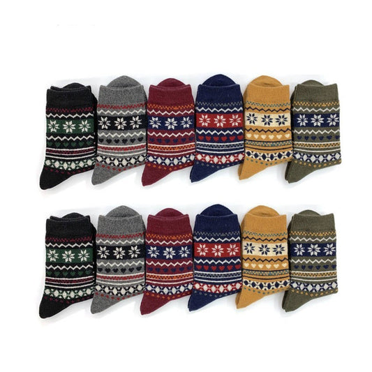 Cozy Nordic Snowflake Rabbit-Hair Socks