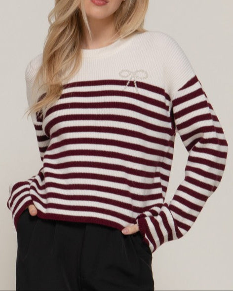Pretty in Pearls Stripe Sweater