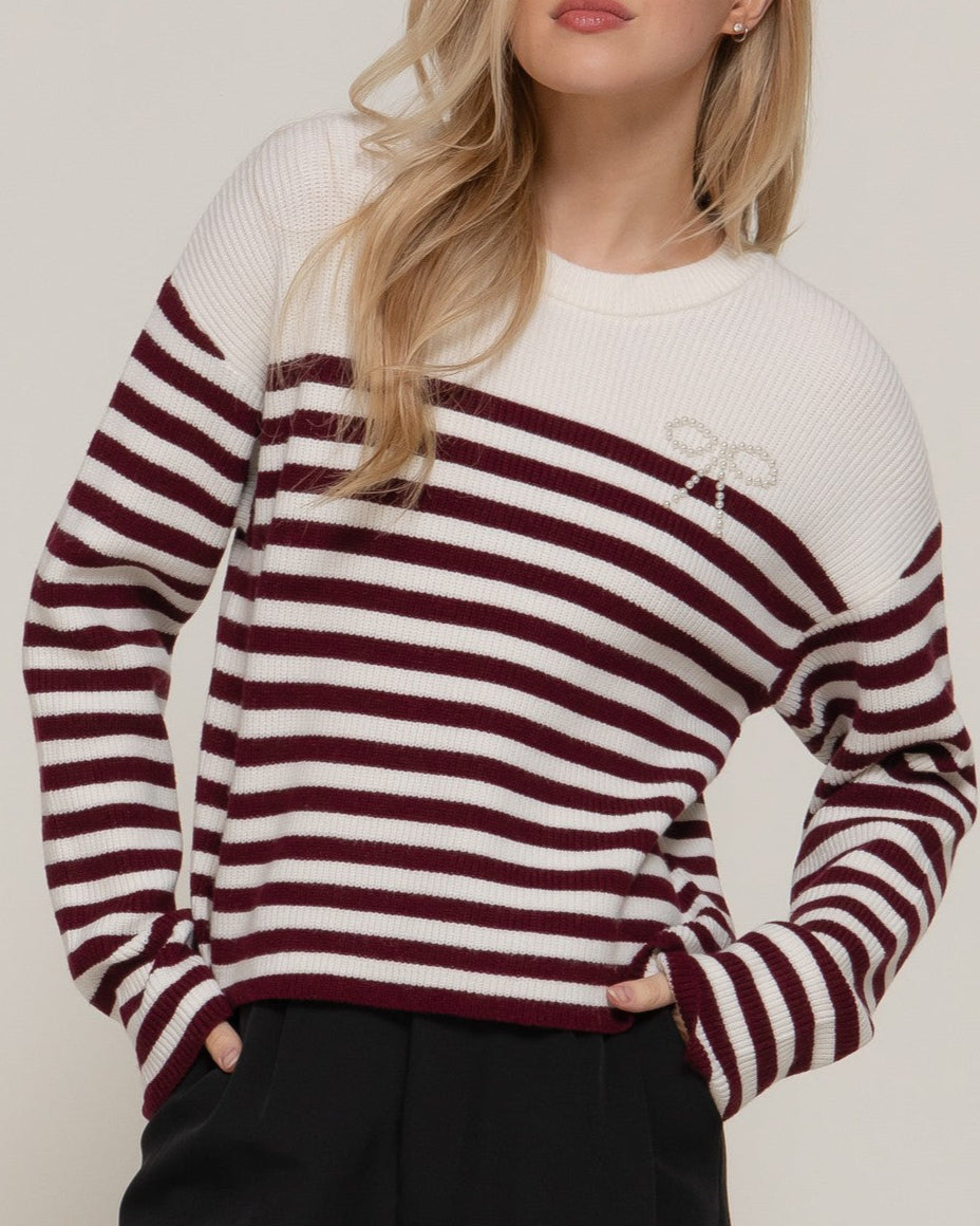 front striped sweater