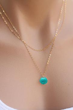 Double Chain Necklace with Pendant