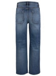 Blue denim jeans shown from the back on a white background.