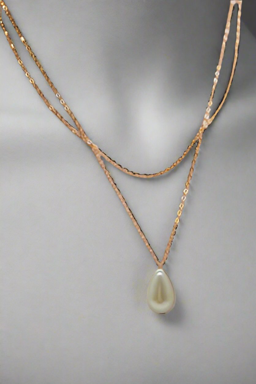 Double Chain Necklace with Pendant